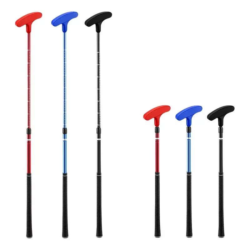 Golf Kidsren's 3-Section Telescopic Putter, 2-Section Double-Sided Club Head, Aluminum Alloy Shaft, Two-Section and Three-Section Adjustable Length