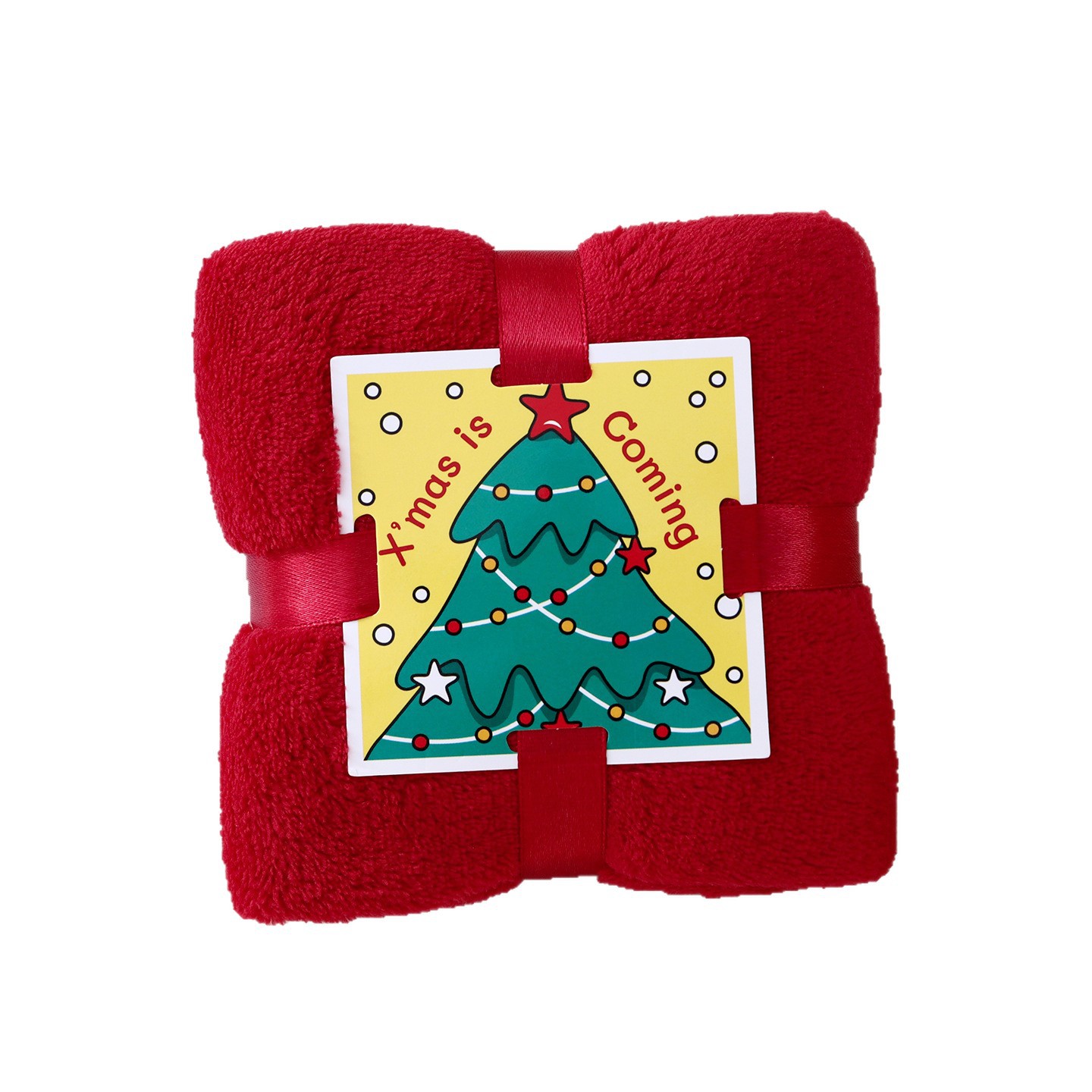 Christmas Towel Gift Box with Creative Towel Holiday Gift Christmas Square Card Supports Cross-Border Labeling and Delivery