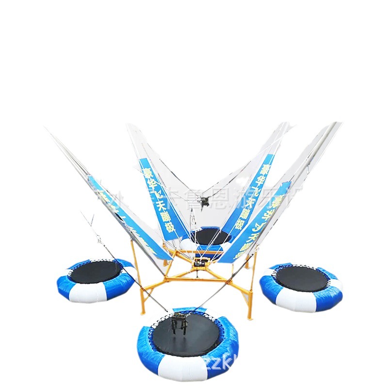 Cross-Border Plaza Park Stall with Four-Person Flying Bungee Bed, Inflatable Trampoline, Bungee Jumping Platform, Outdoor Entertainment Equipment