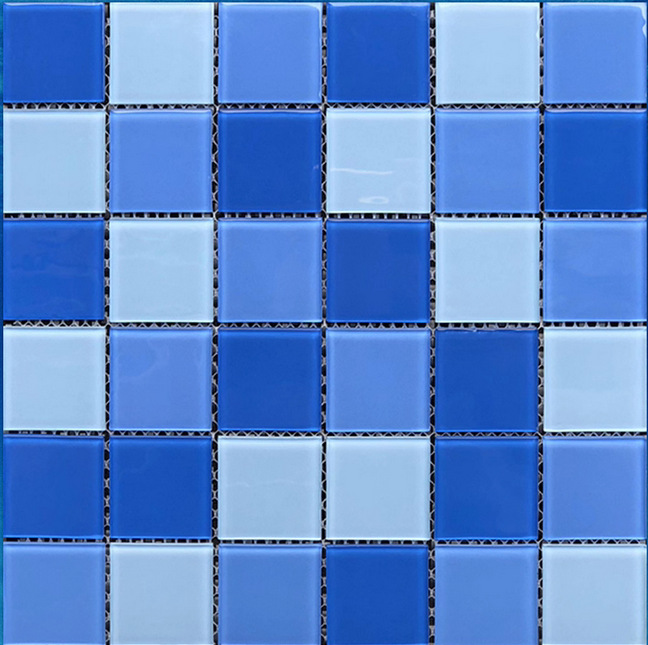 Crystal Glass Mosaic Swimming Pool Hotel Club Engineering Landscape Pool Fish Pond Bathroom Blue Mosaic Tiles
