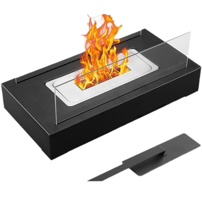 Cross-Border Rectangular Desktop Real Fire Alcohol Fireplace Atmosphere Stove Brazier Home Outdoor Courtyard Heating Atmosphere Decoration