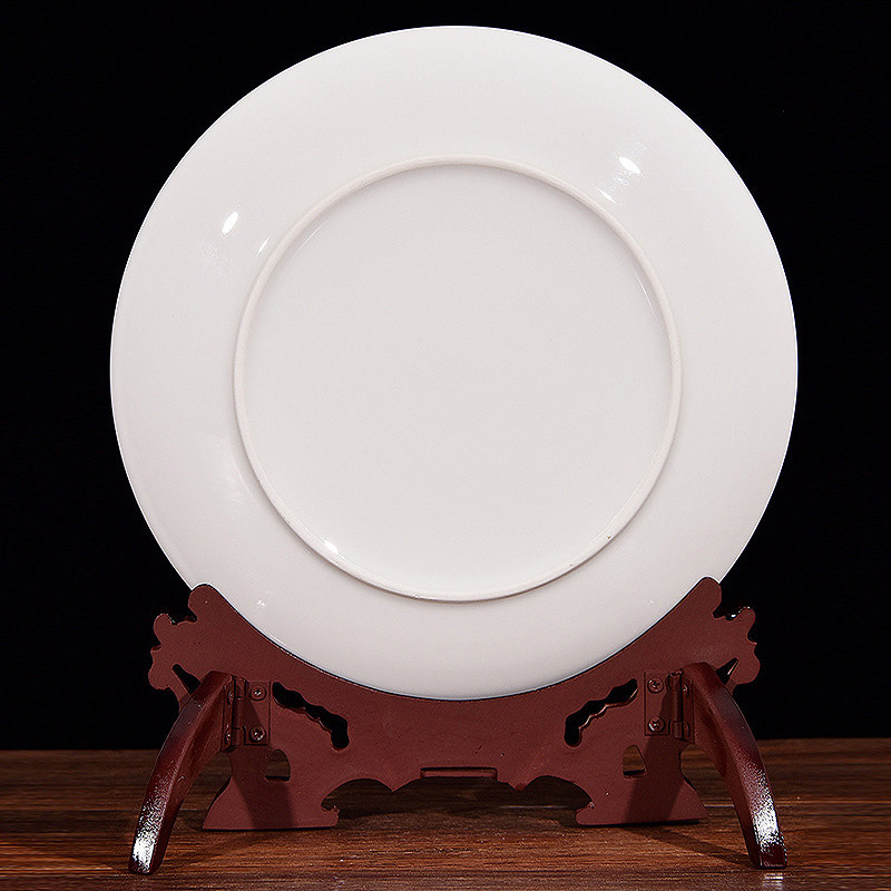 Factory Jingdezhen Ceramic Craft Hanging Plate Home Entrance Decorative Plate for Gift Customized Chinese Style Hanging Plate Commemorative Plate