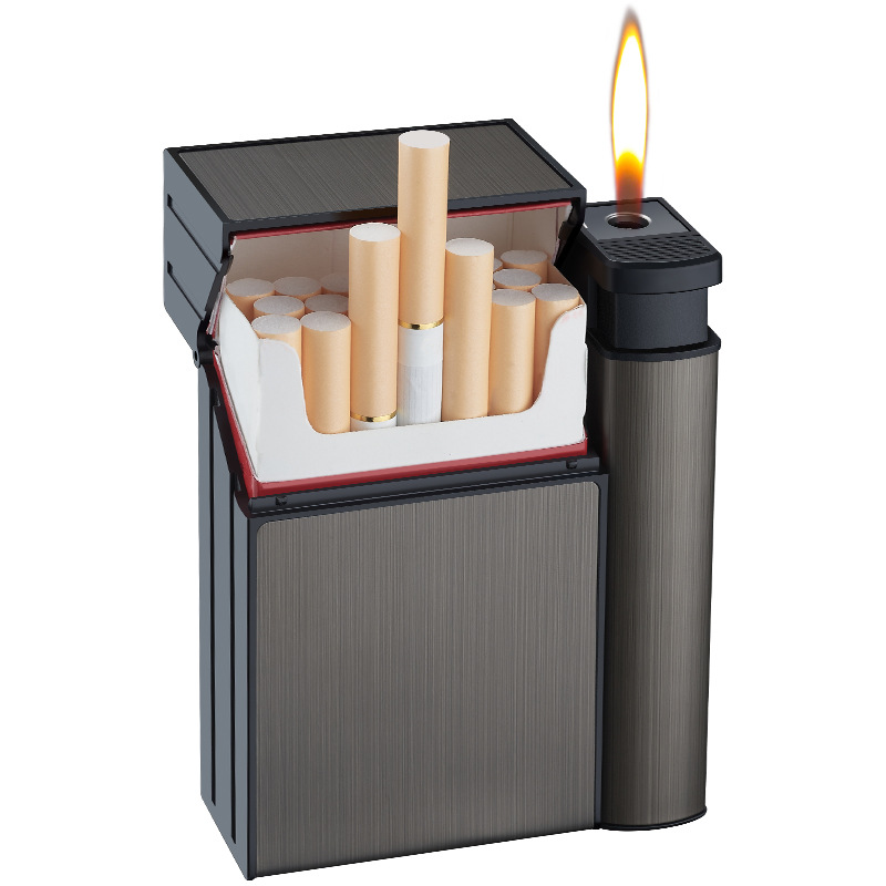 Xp007M Customizable Cigarette Case Modular Detachable Fireworks All-In-One Metal Lighter Cigarette Case for Men