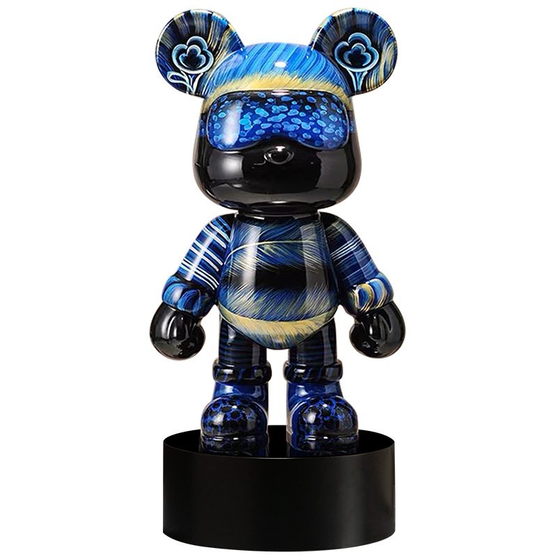 Hand-Painted Fluid Bear Floor-Standing Large Ornaments Modern Living Room Villa Lobby Cartoon Internet Celebrity Violent Bear Factory Direct Sale