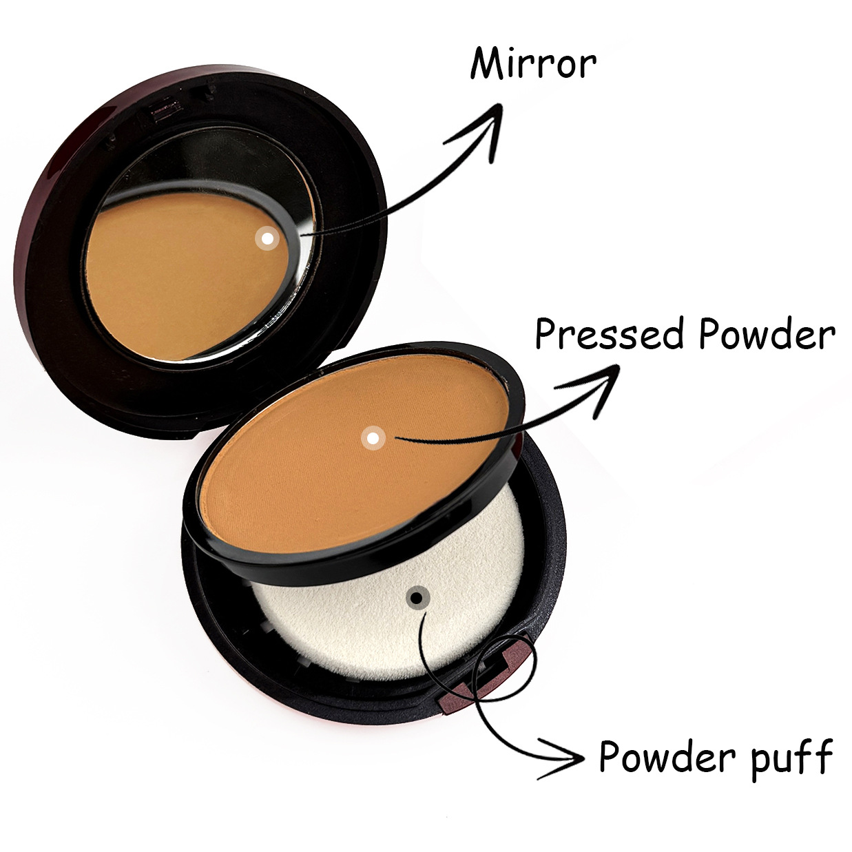 Cross-Border Export of 6-Color Single-Layer Powder Compact with Puff for Concealing and Contouring, Natural and Long-Lasting, Dark Skin Cosmetics