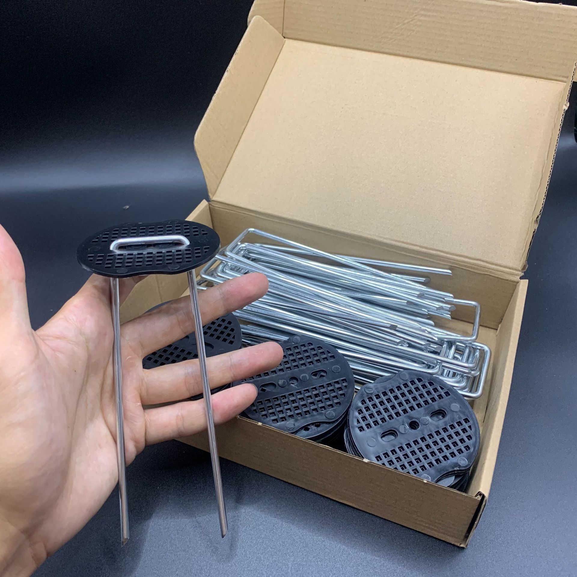 Lawn Ground Nails Galvanized Inclined Pointed Ground Nails Film Holder U-Shaped Nails Ground Mat Anti-Grass Cloth Plastic Gasket Tent Nails