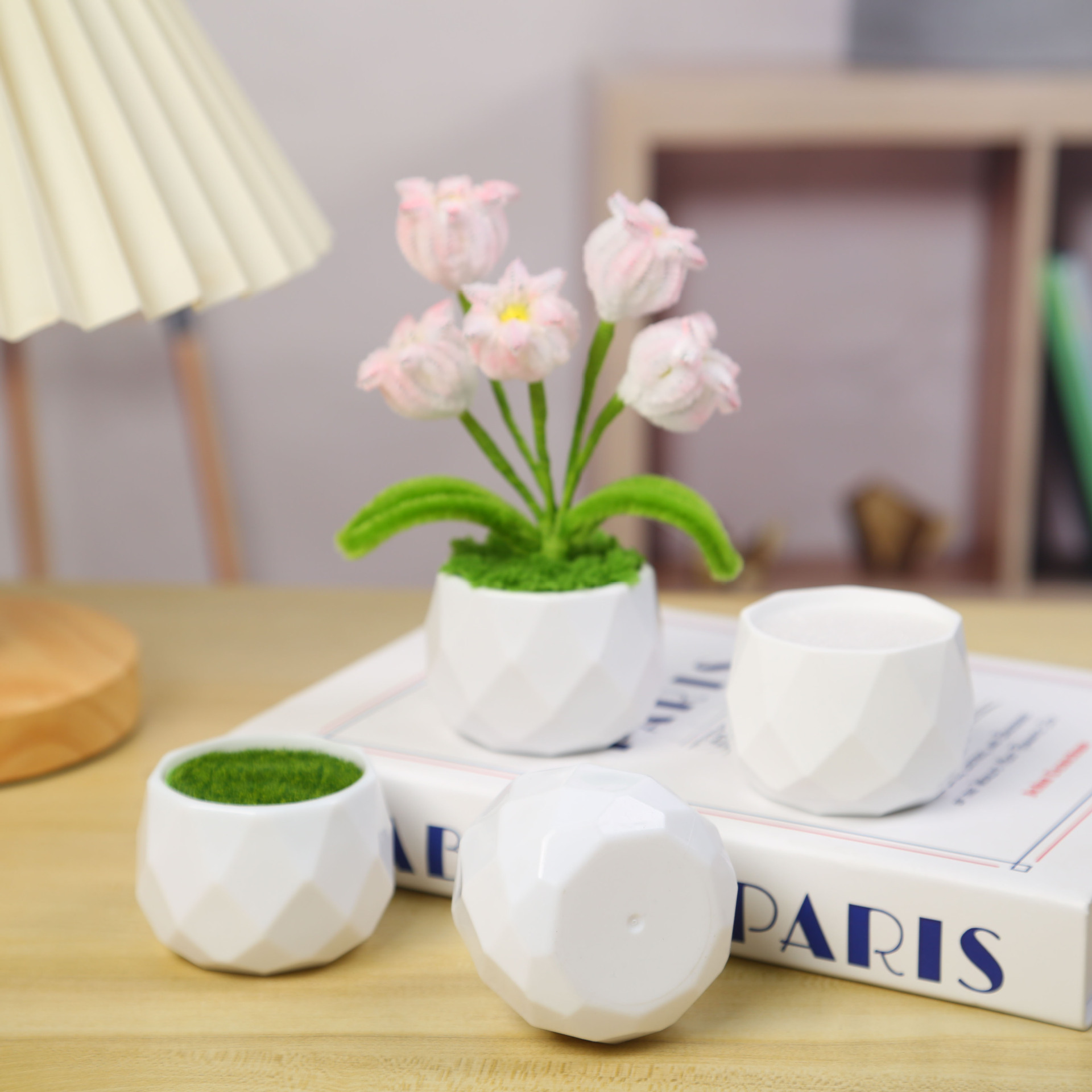 Мини цветочный горшок из шерсти с крючком для растений пластиковый горшок с декоративными элементами