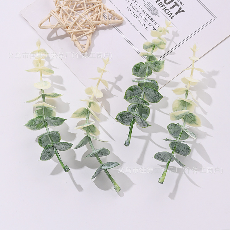 Scandinavian Artificial Single-Pronged Money Leaves Artificial Eucalyptus Branches Ins Fake Bouquet Restaurant Vase Flower Arrangement Decoration