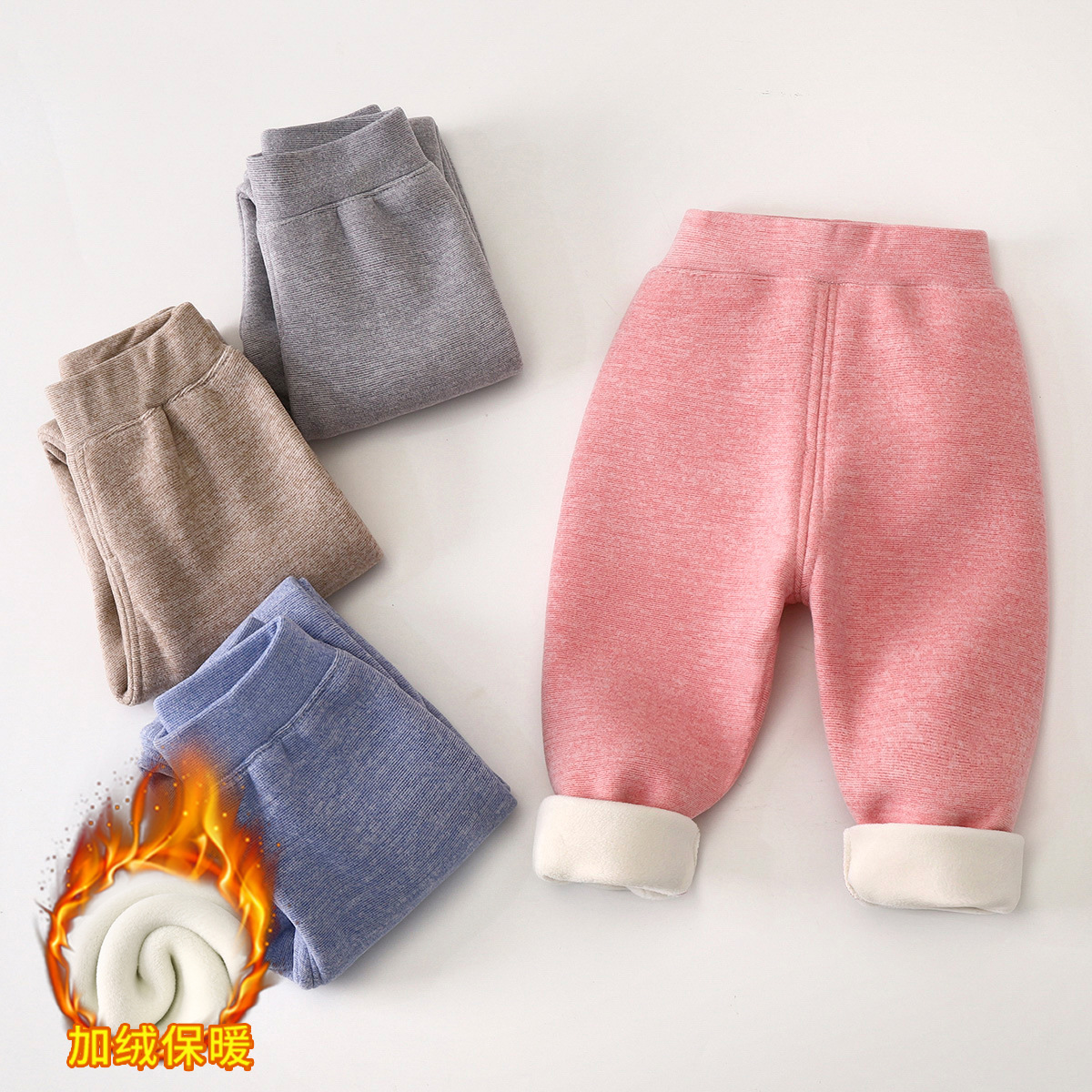 Детские теплые штаны зима новые для мальчиков, толстые флисовые длинные штаны, леггинсы для девочек, оптовая продажа