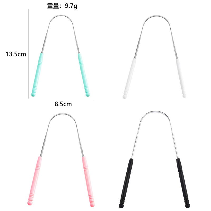 Stainless Steel Tongue Scraper U-Shaped Tongue Scraper Tongue Coating Gel Cleaner Tongue Coating Brush Tongue Scraper Oral Cleaning Tool