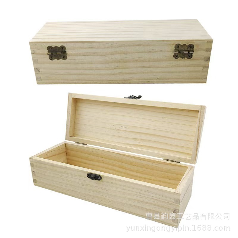 Factory wholesale wooden storage box household flip multi-size storage box simple solid wood packaging wooden box