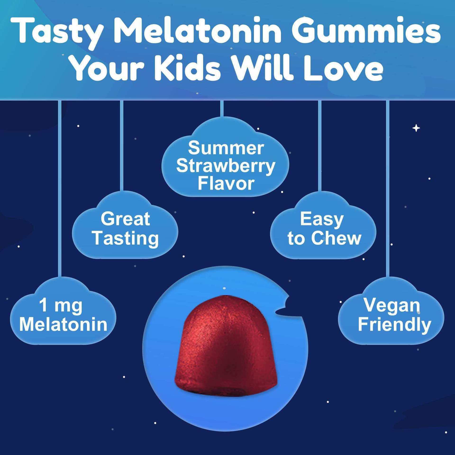 Children's Sleep Gummies Kids Sleep Gummies Fruity Melatonin Export Hot Selling Factory Ready Stock
