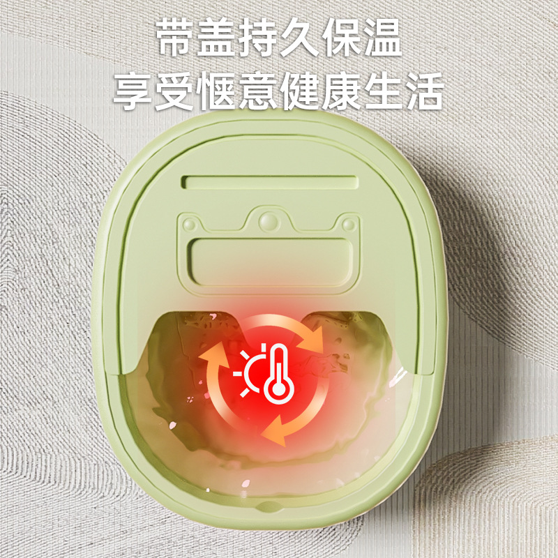 Square Foot Washing Basin with Lid Foldable Household Portable Foot Bath Bucket Massage Height-added Foot Bath Tub Insulation Foot Washing Basin