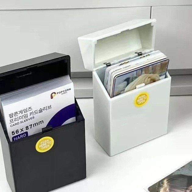Ins Style Solid Color Black and White Small Card Storage Box Flip Cigarette Box Card Film Goo Card Bomb Lid Storage Box Small Card Box