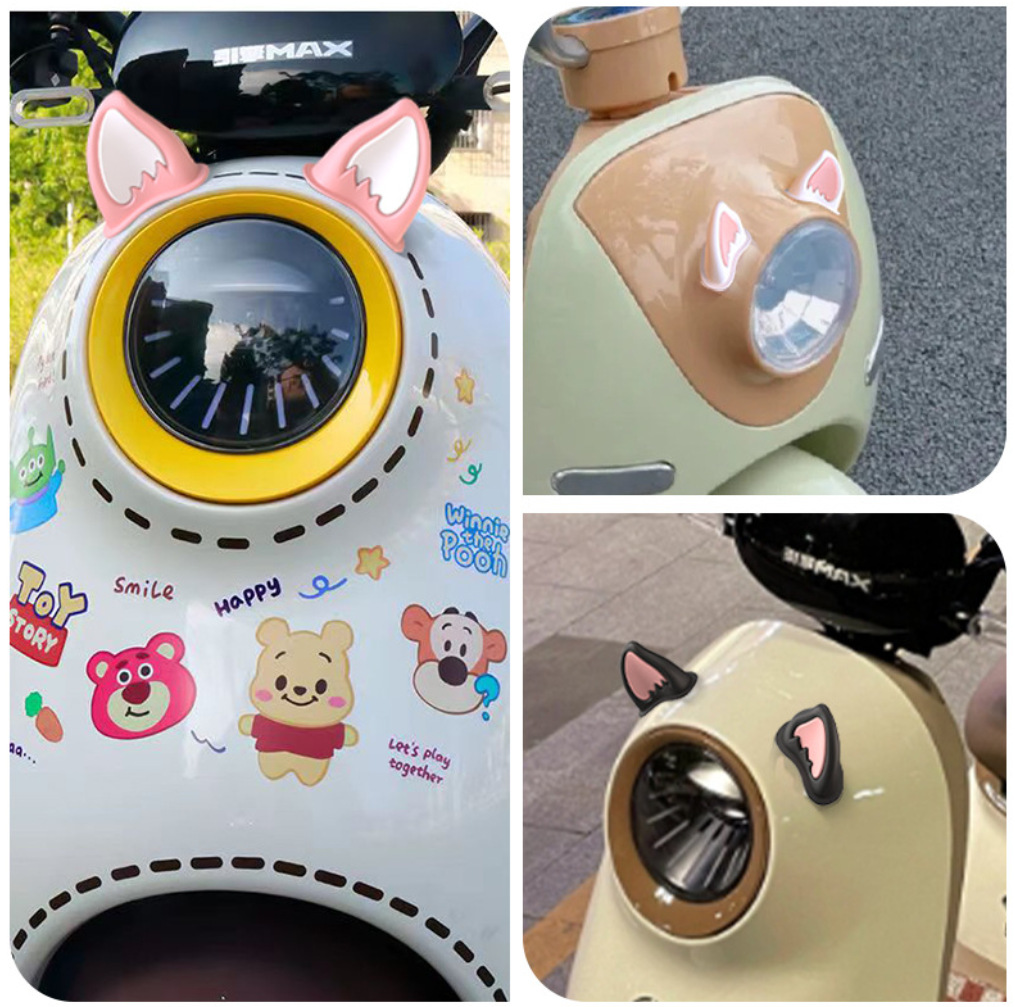 Electric Helmet Cat Ear Decoration Random Sticker Helmet Cat Ear Accessories Demon Universal Decoration Horn