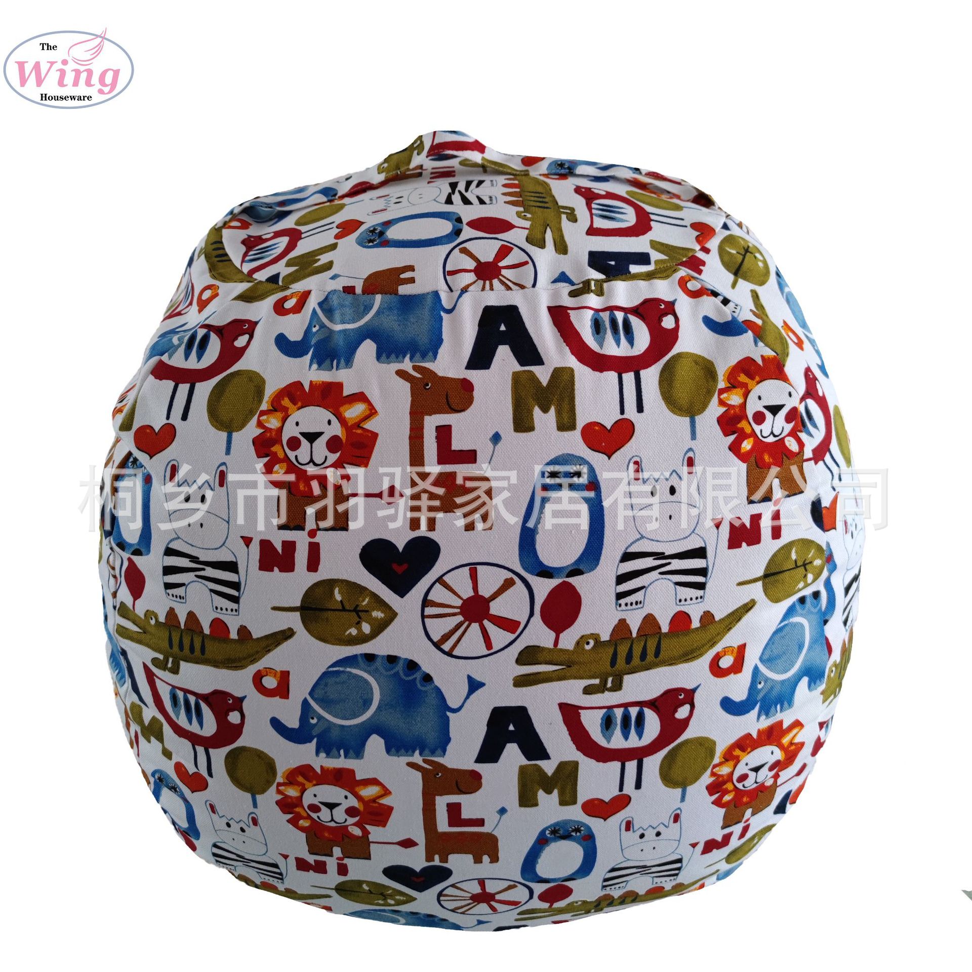Spot Wholesale Source Factory Canvas Cartoon Pattern Children's Plush Toy Storage Bean Bag Bean Bag Bean Bag