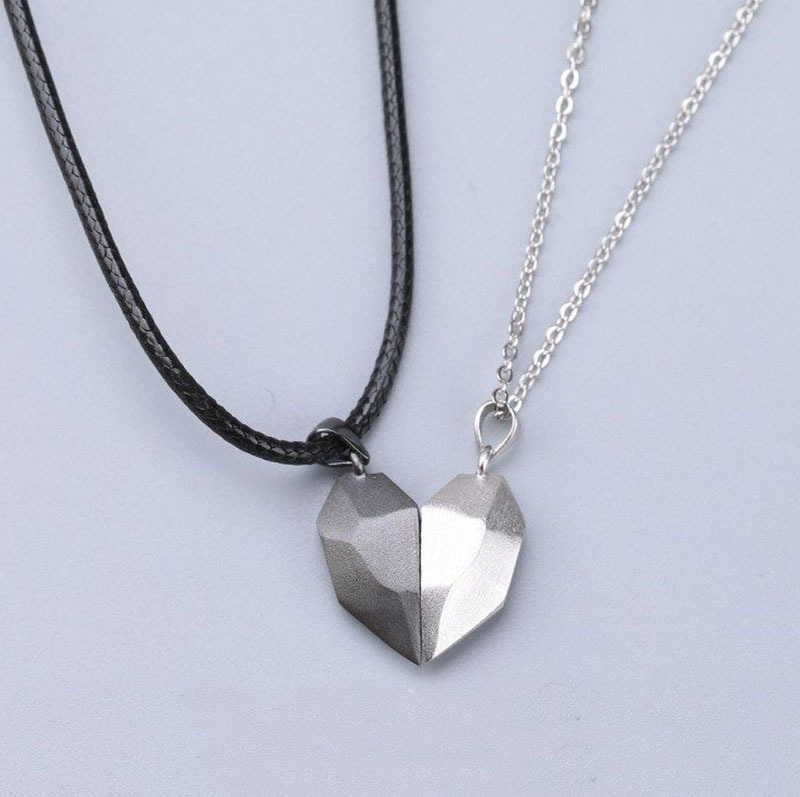 Популярное кросс-бордерное любовное магнитное ожерелье, парное любовное ожерелье с сердечным подвеской, ожерелье для мужчин и женщин, хип-хоп