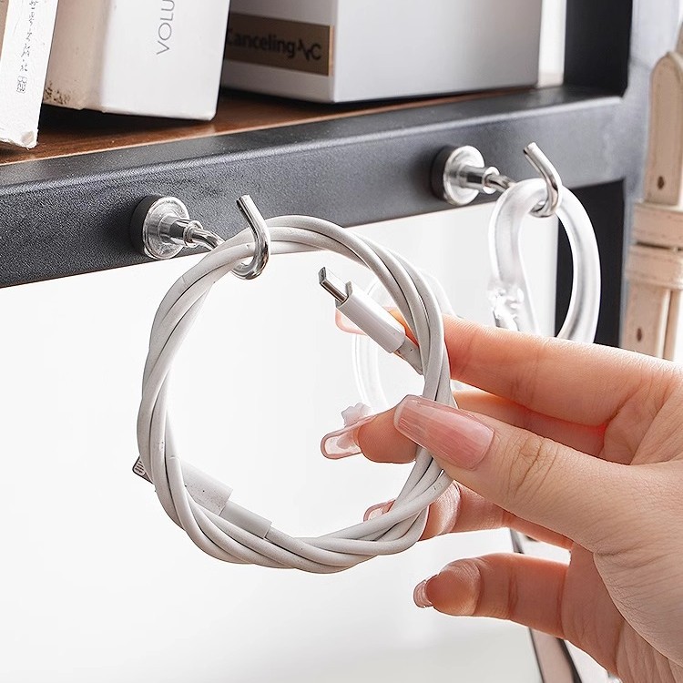 Magnetic Hook, Punch-Free, Wall-Mounted, Traceless Refrigerator Magnet Key Hook, Creative Door Iron-Absorbing Magnetic Sticky Hook