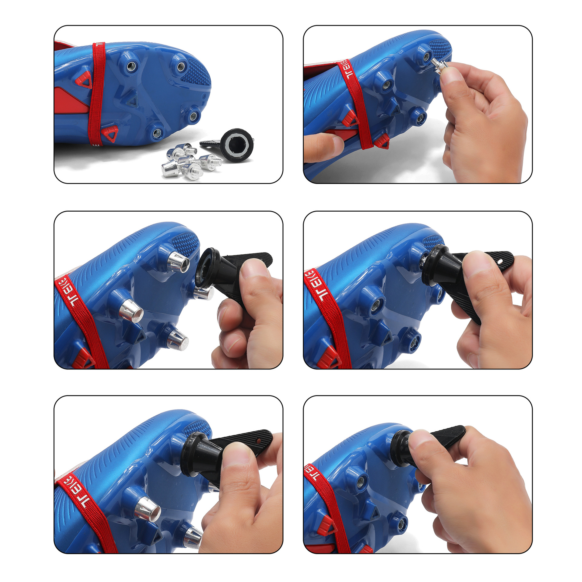 Cross-Border M6 High Hardness Aluminum American Football Spikes Sg Football Spikes Metal Football Spikes 8mm 11mm