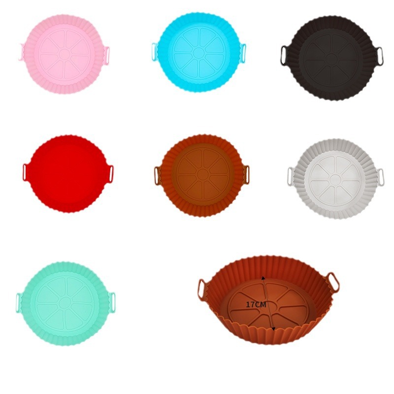 Cross-border Hot Sale Air Fryer Silicone Bakeware Round Baking Bakeware Household Air Fryer Silicone Mat