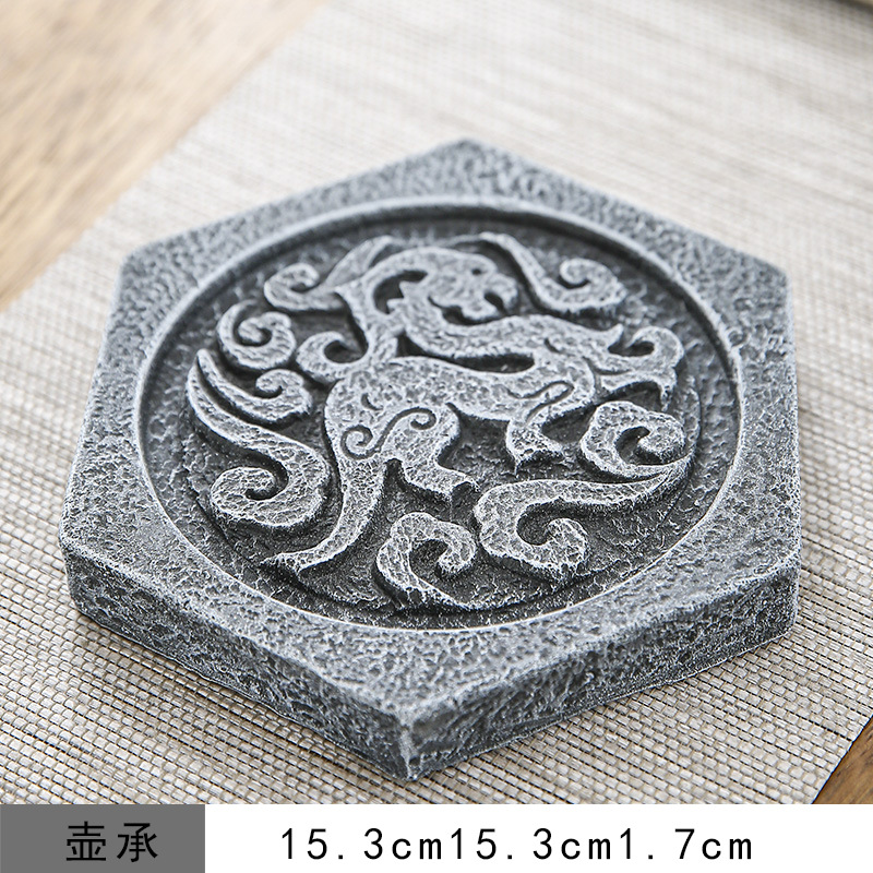 Chinese vintage saucer tea tray teapot coaster dry bubble table pot bearing charcoal stove mat heat insulation mat flowerpot base wholesale
