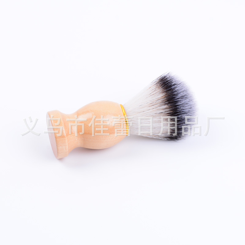 Soft Hair Beard Brush Nylon Hair Beard Brush Household Portable Men's Cleansing Brush Pig Mane Imitation Badger Hair Wooden Handle Shaving Brush