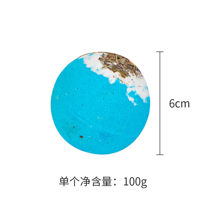 Cross-Border Explosive Dried Flower Bath Salt Ball 100g Bubble Bath Ball Essential Oil Bath Ball Bubble Bomb Bath Ball Wholesale