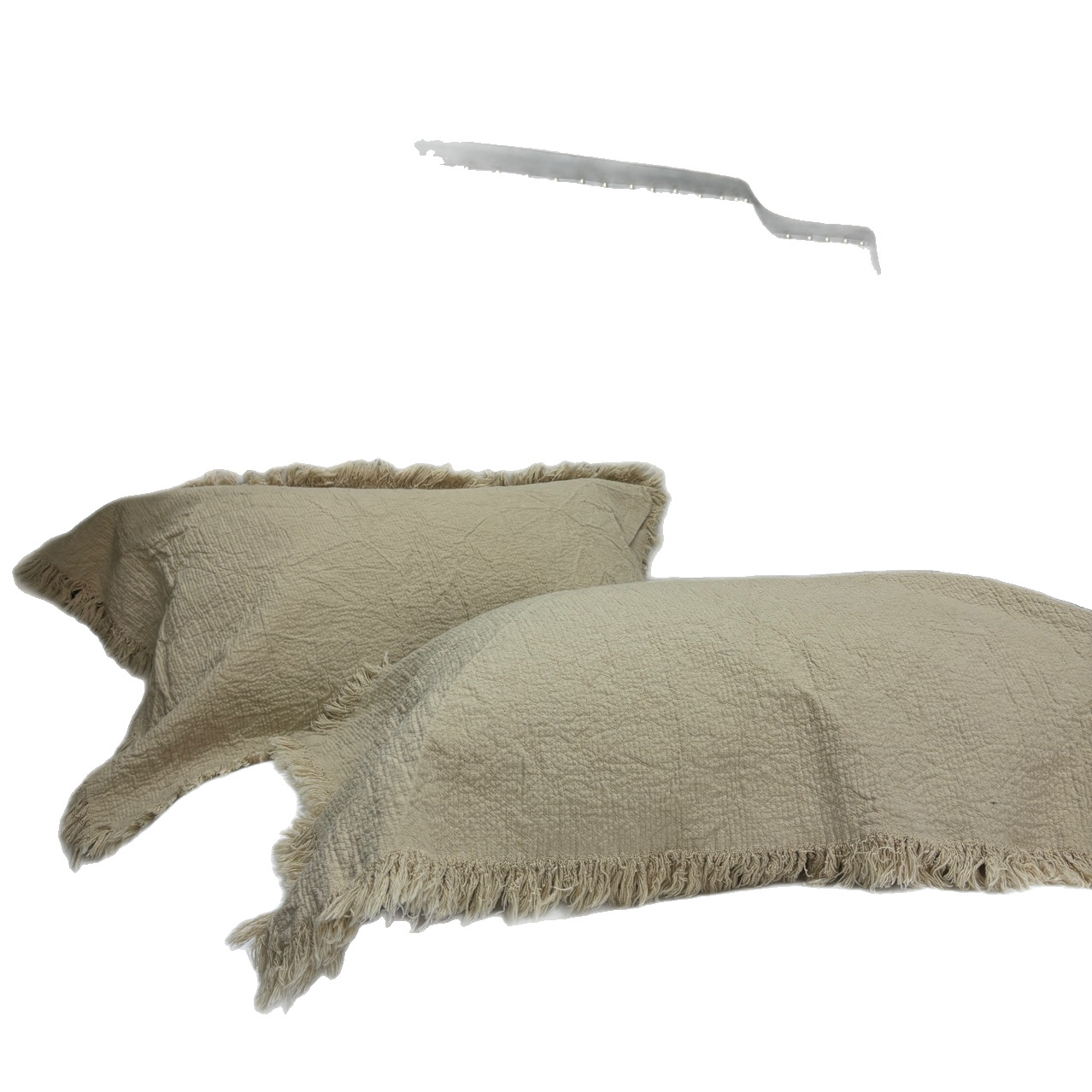 Thickened Hemp Tassel Pillow Cover Pleated Zen Japanese Style Breathable Factory Direct Sale