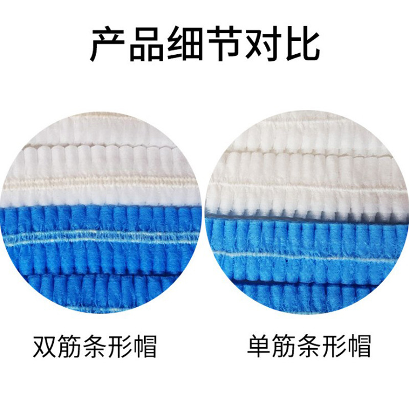 Disposable hat non-woven strip cap headgear hair cap dustproof breathable food factory kitchen workshop work cap