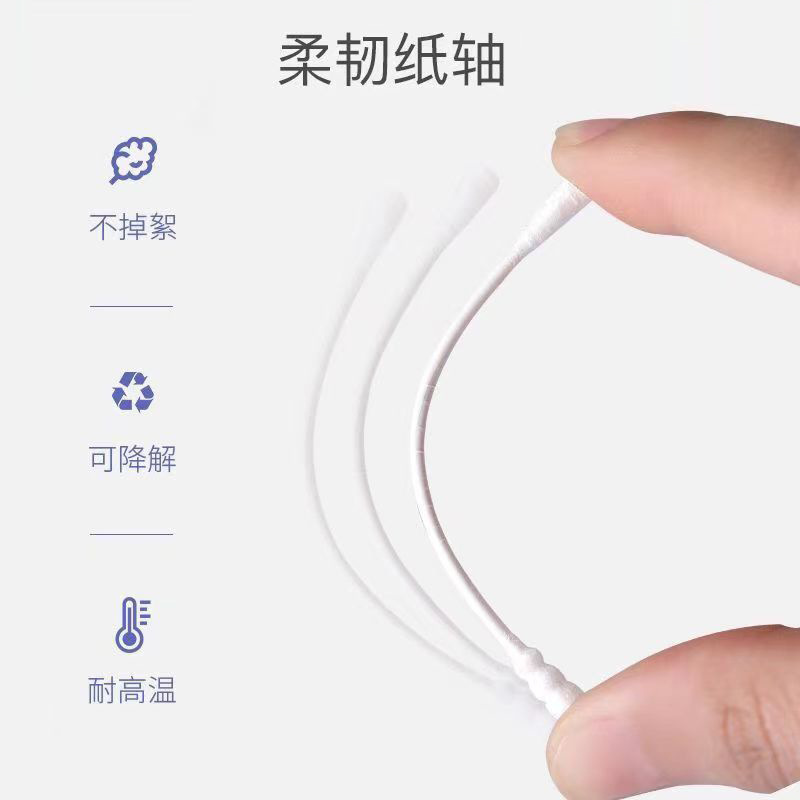 Children's Baby Small Head Cotton Swab Household Disposable Ear-out Small Cotton Swab Makeup Remover Disinfection Cotton Swab