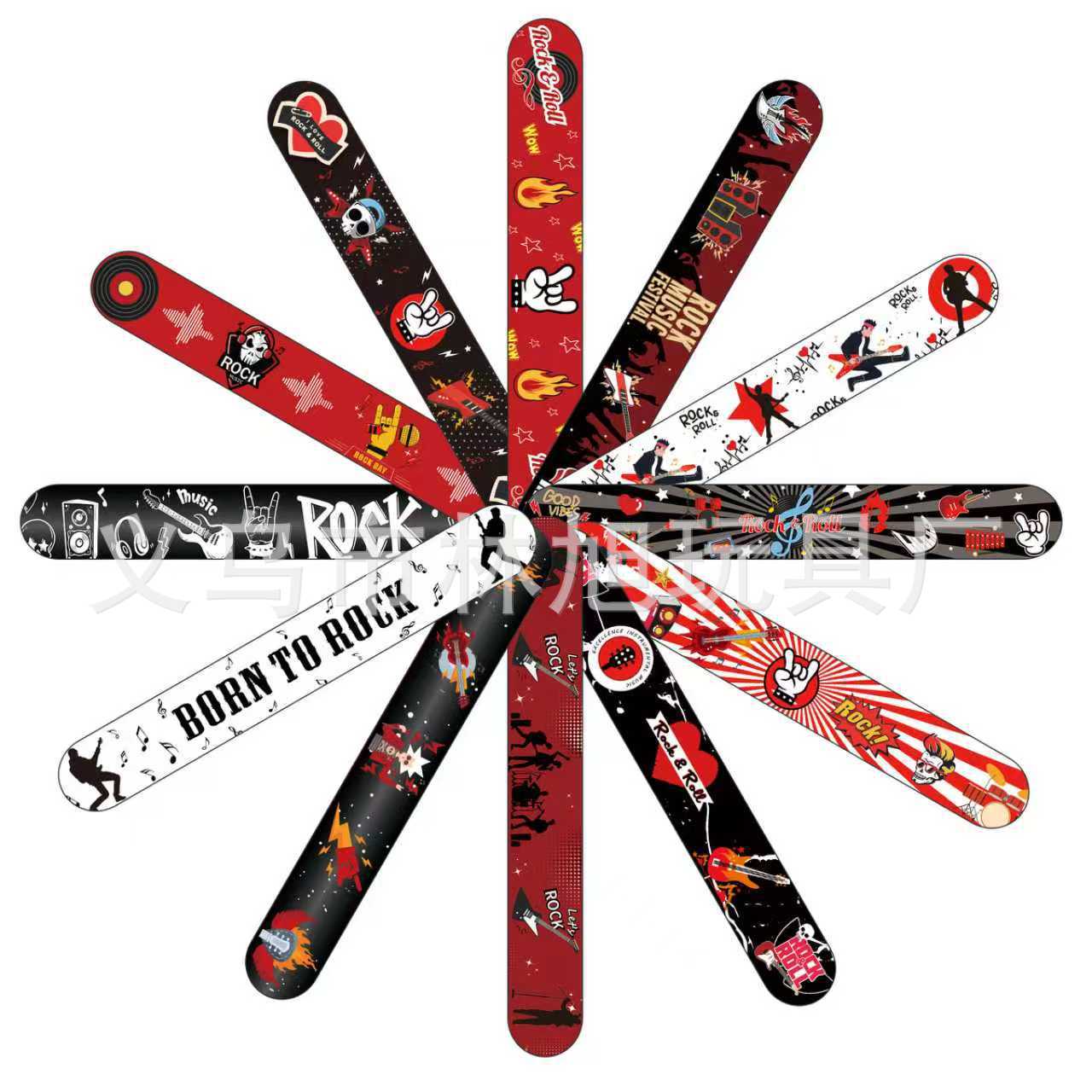 New Rock Theme Snap Ring Bracelet Pvc 12 Singer Music Rock Party Decorative Bracelet