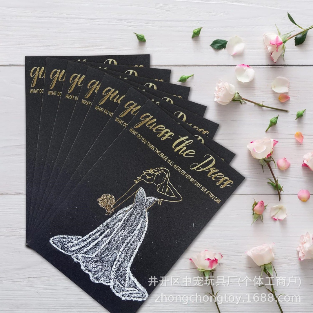 Bridal Wedding Dress Advice Cards Can Be Graffiti Black Gold Fun Party Gathering Creative Design Cards