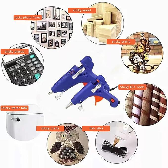 Manufacturer Mini Hot Glue Gun 20W with 10 Pieces Glue Stick 7mm Colorful Handmade DIY Cross-Border Supply with Box