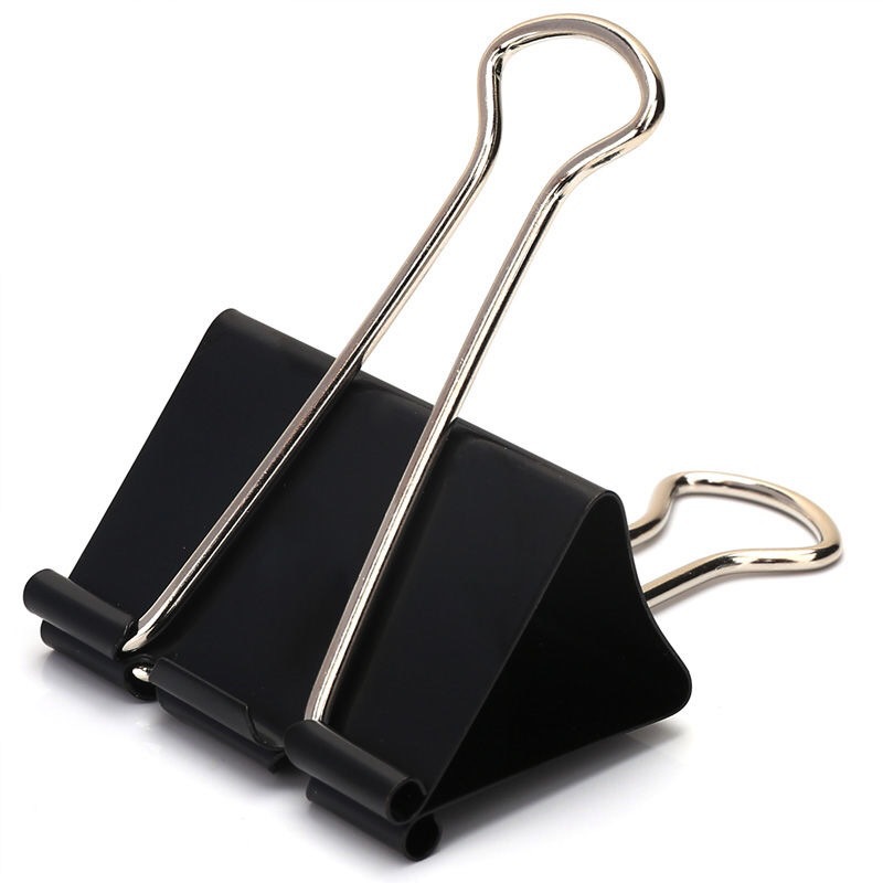 Complete specifications black color long tail clip dovetail clip metal binding clip office stationery ticket clip