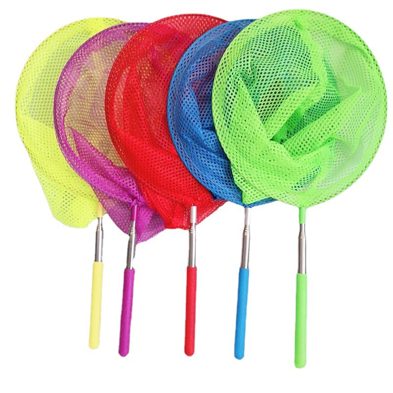 Stainless steel children's net telescopic fishing net insect fishing net small copy net bucket outdoor toys wholesale