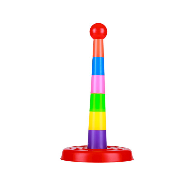 Rainbow Jenga Ring Toy Large Parent-Kids Throwing Ring Children's Traditional Toy Street Stall Supply Hot Sale