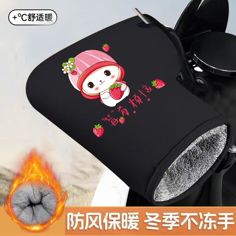 Electric Vehicle Gloves Winter Hand Protection Thickened Cold Protection and Warmth Motorcycle Riding Windproof Battery Handlebar Cover Manufacturer
