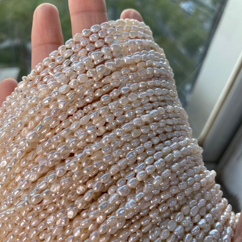 3-4mm Baroque Small Stone Pearls Natural Freshwater Pearls Manufacturer Wholesale DIY Necklace Bracelet Semi-Finished Products