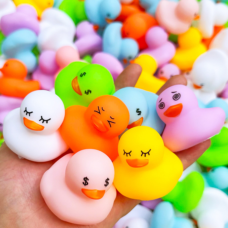 No.8 Duck Toy Hand Lemon Tea Milk Tea Yellow Duck Color Star Duck Transparent Sequin Duck Cross-border Wholesale