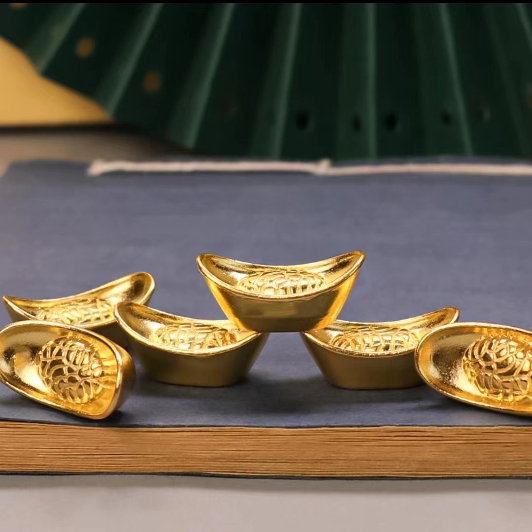 Imitation Brass Creative Home Furnishings Alloy Solid Small Ingot Pressure Cylinder Decoration Gold-Plated Exquisite Alloy Ingot Wholesale