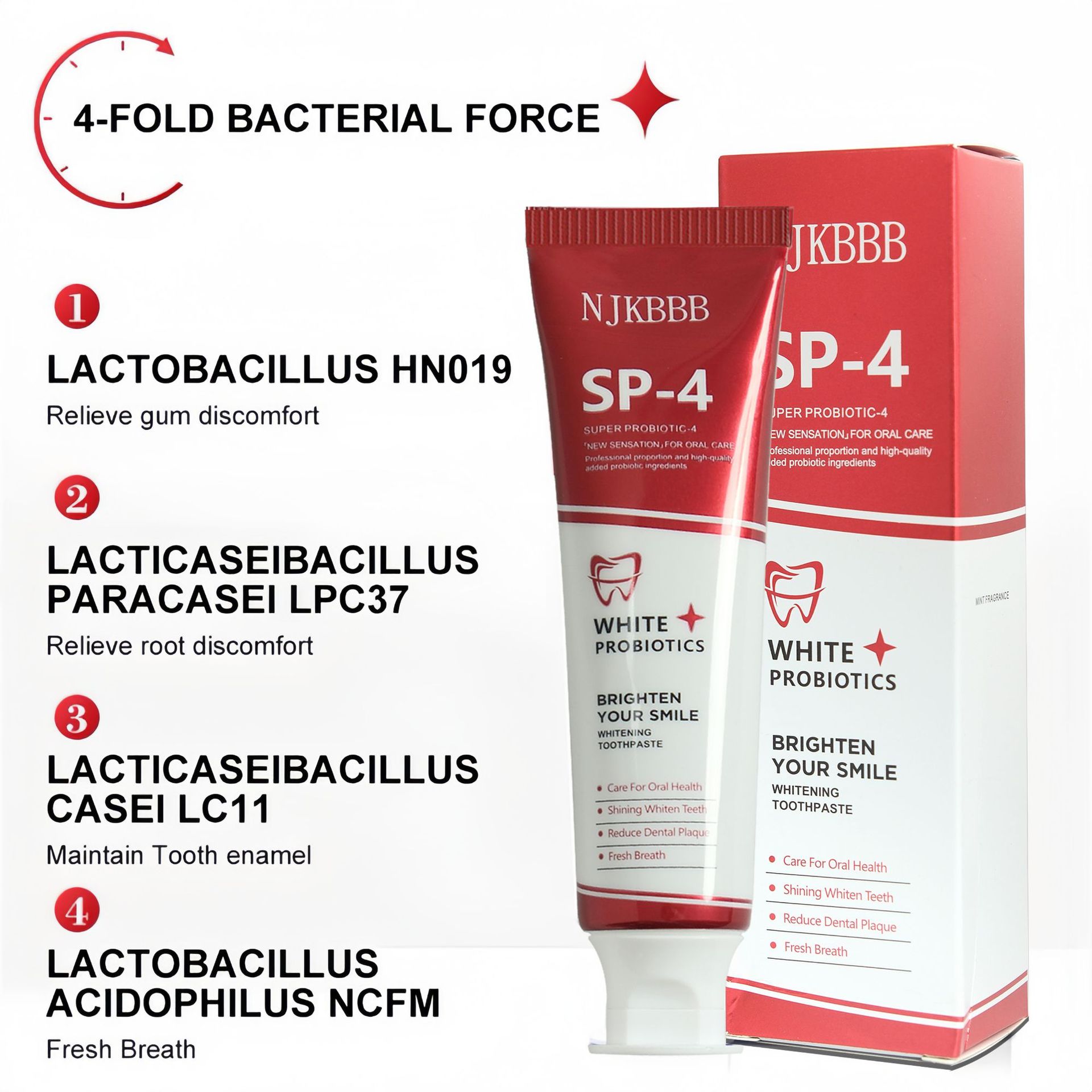 Remove Bad Breath, Remove Yellow Toothpaste, Clean Breath, Probiotic Nicotinamide Multi-Effect Toothpaste, Full English Cross-Border Wholesale