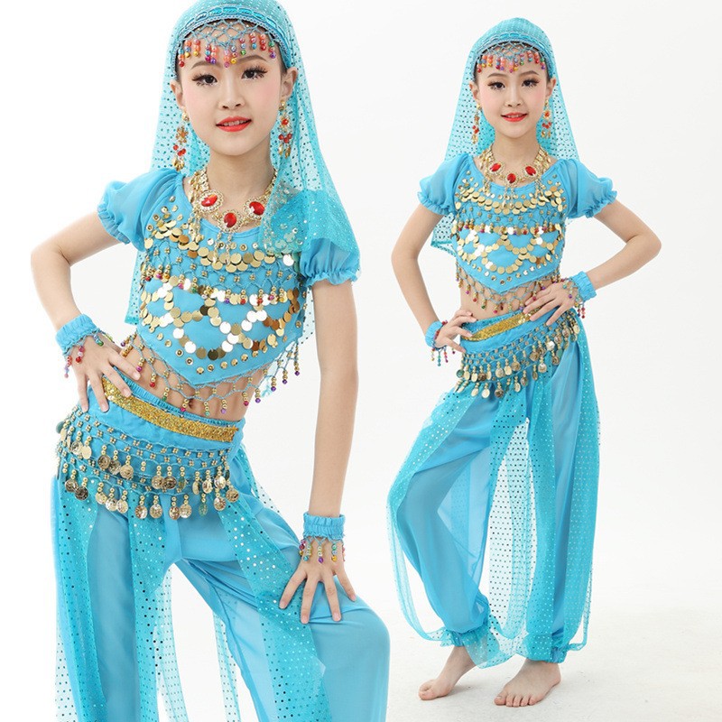 Children's Indian Dance Costumes, Kidsren's Xinjiang Dance Costumes, Girls' Belly Dance Costumes, Kidsren's Ethnic Dance Costumes