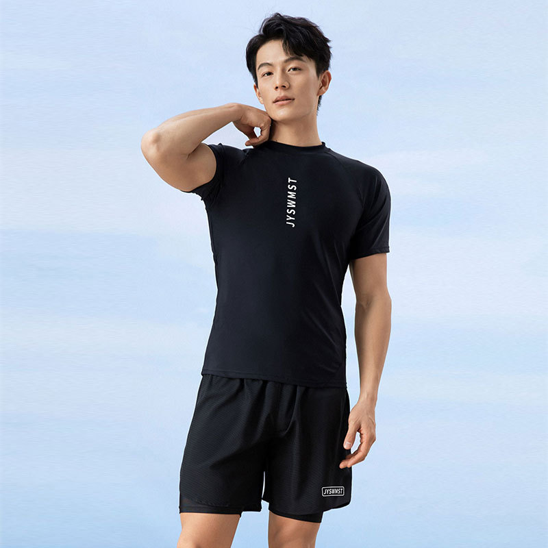 Swimwear Men's Professional Anti-embarrassment Large Size Loose Double-layer Swimming Trunks Sunscreen Hot Spring Full Body Men's Swimwear Suit