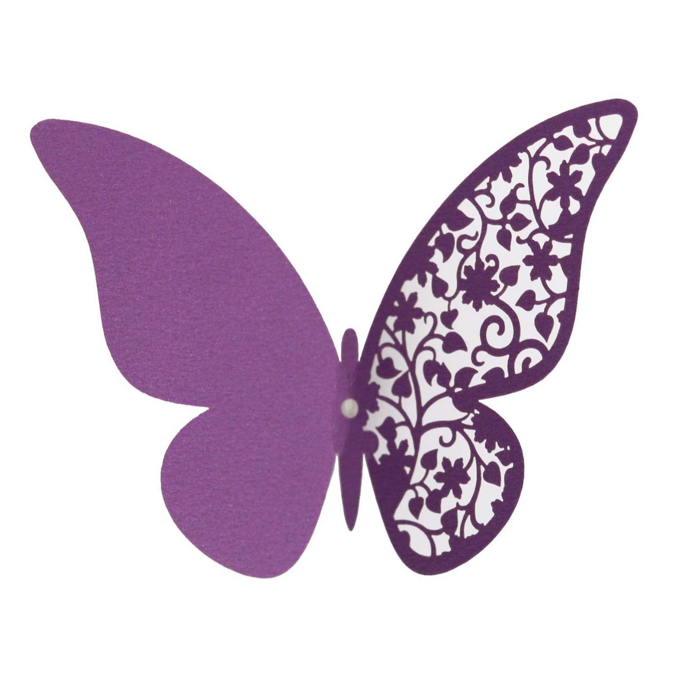 Laser Hollow home decoration simulation 3D wall stickers wedding banquet party layout three-dimensional Butterfly Cup card wholesale