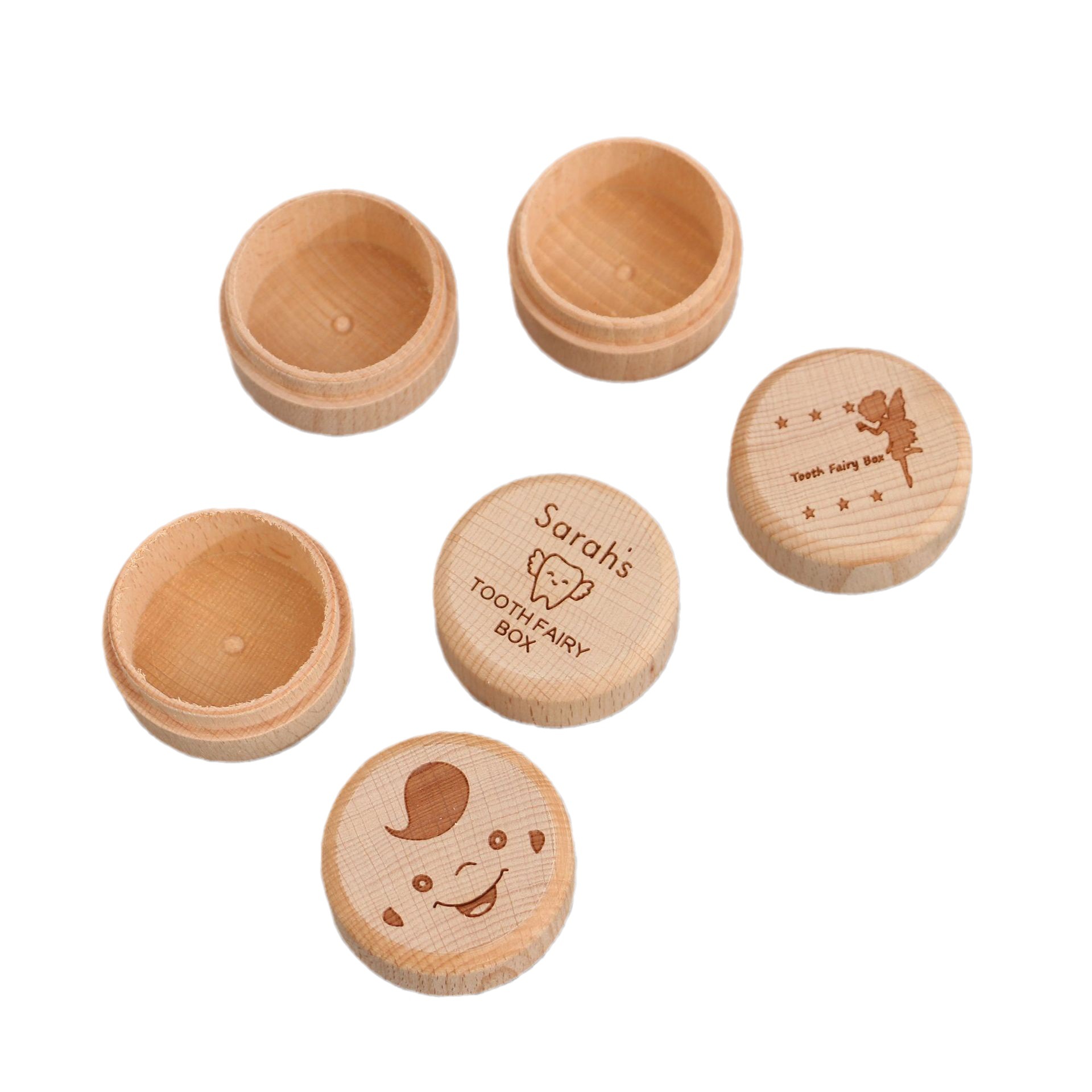 Wooden Children's Teeth Box Male and Girls' Hair Box Baby Fetal Hair Teeth Collection Memorial Storage Box Animal Hair