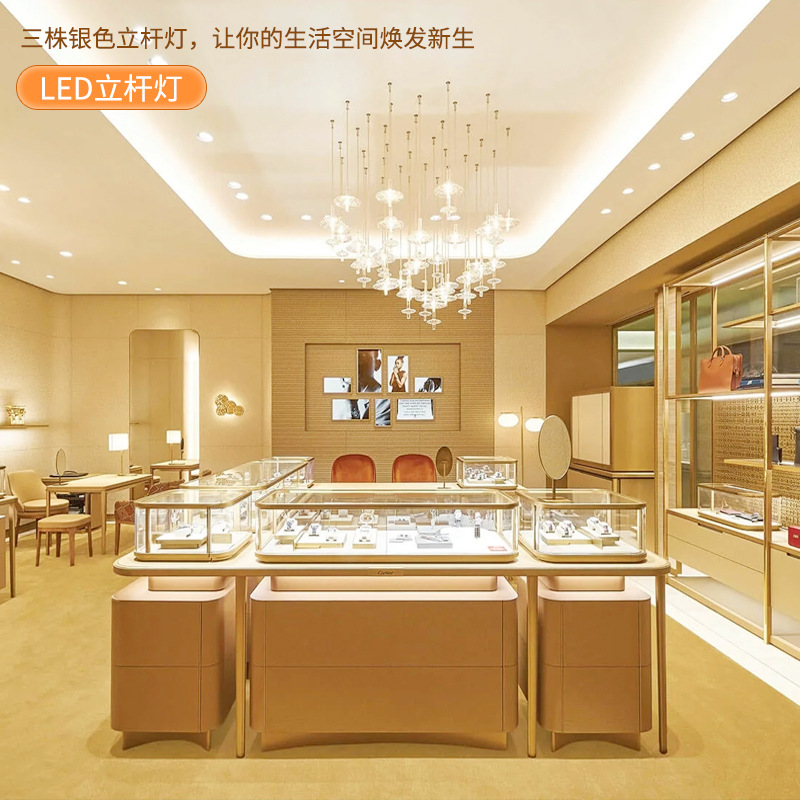 Multi-Head Pole Lamp Display Cabinet Jewelry Lamp Clock Jewelry Counter Lamp Museum Cabinet Spotlight Museum Spotlight