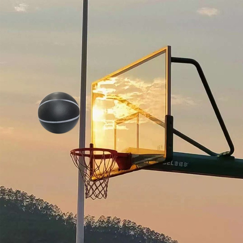 No. 7 Indoor Silent Ball Black High-Elastic Basketball Standard No. 7 Racket Ball Solid Ball Does Not Shed Slag Silent Training