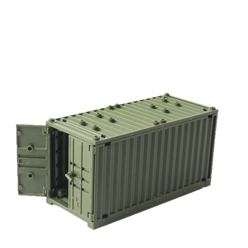 Cross-border dedicated military container assembly scene small particle building blocks accessories can be matched with any shape weapon series