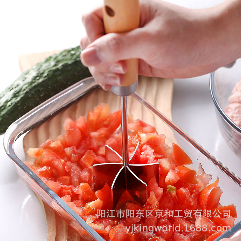 Stainless Steel Meat Grinder Meat Chopper Rice Mixer Grinder Meat Pounder Spatula Meat Cooking Scraper Masher Spatula