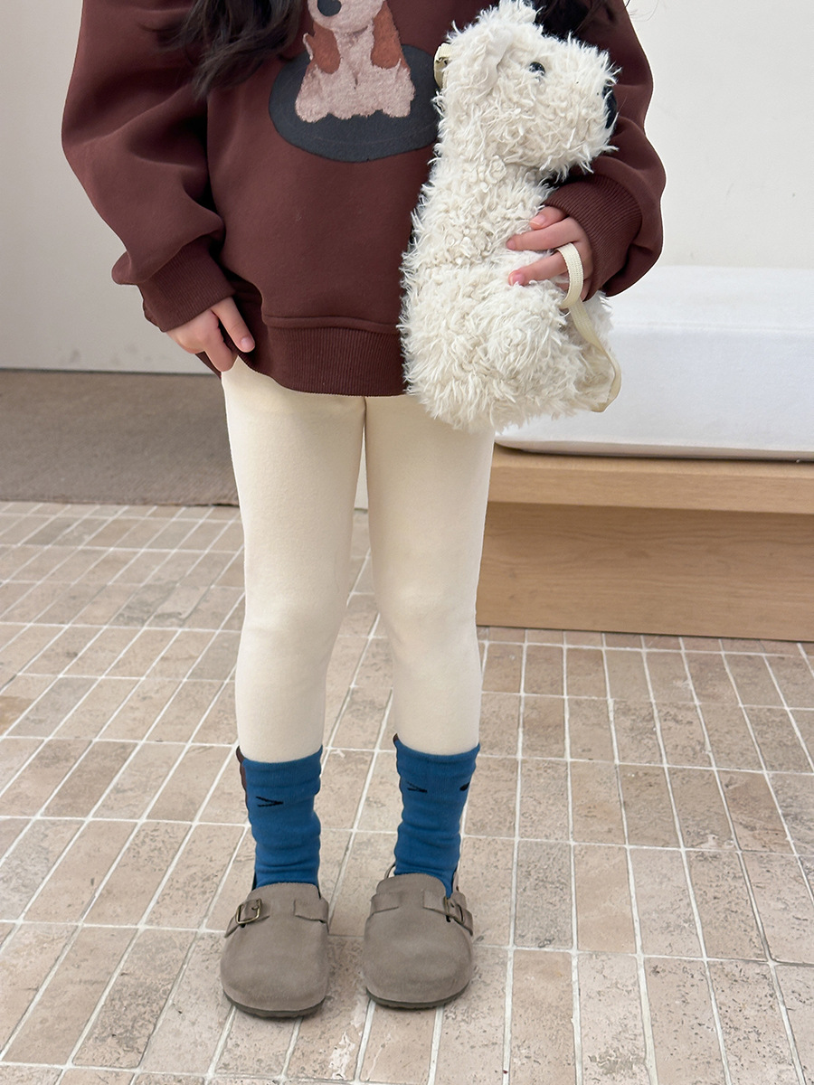 Aimobeibei 2025 Autumn Korean Style Girls' Pants High Elasticity Skin-Friendly 280g Wool Stretch Leggings